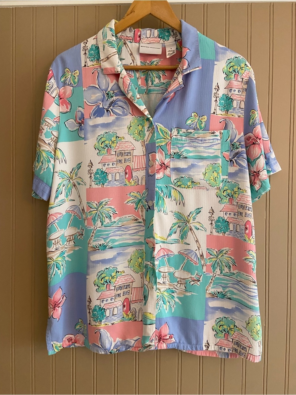 Vintage Alfred Dunner Button Down Blouse Shirt Women’s Size 14